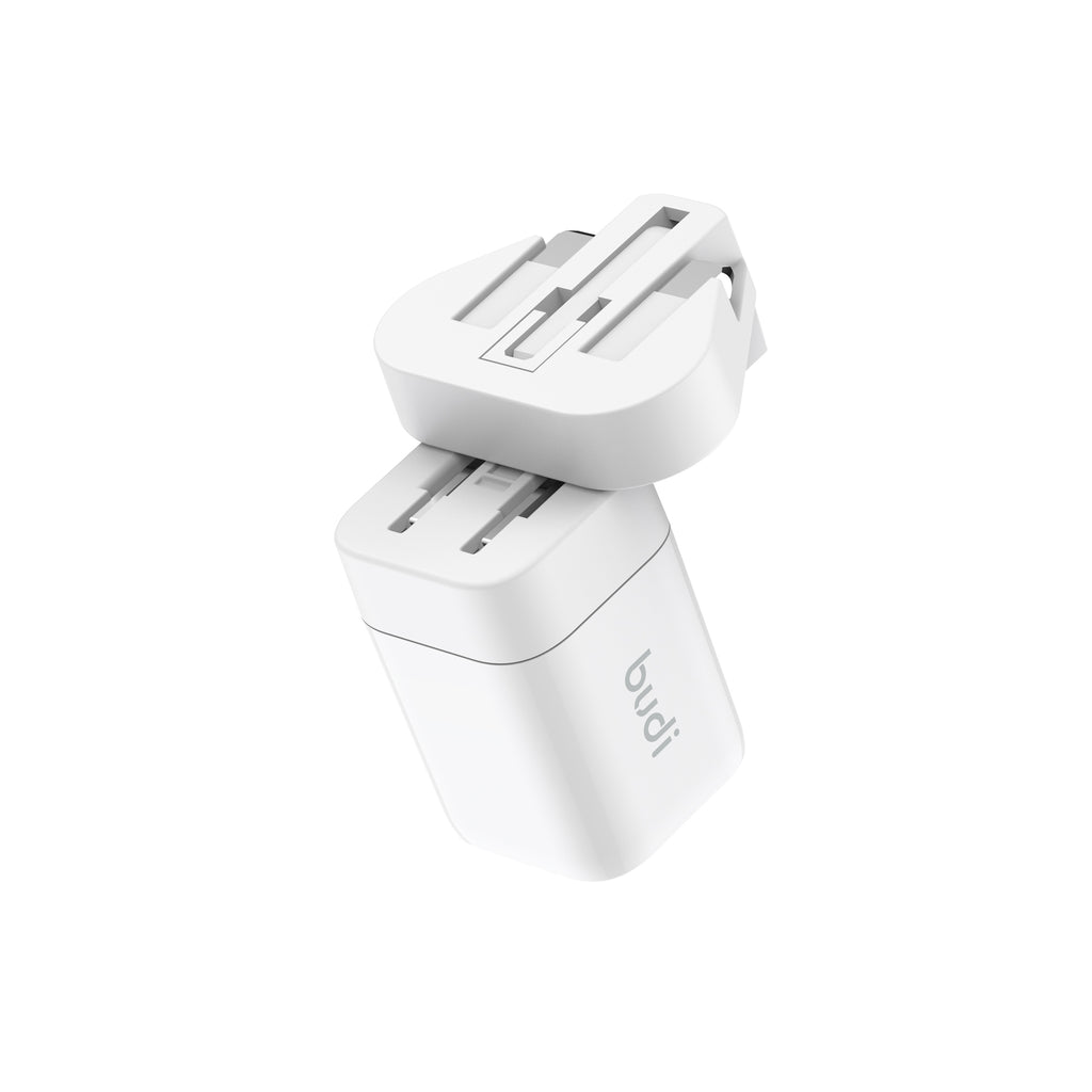 33W PD 2-Port Dual USB-C Wall Charger | 4 Interchangeable Plugs (UK/EU/AU/US)