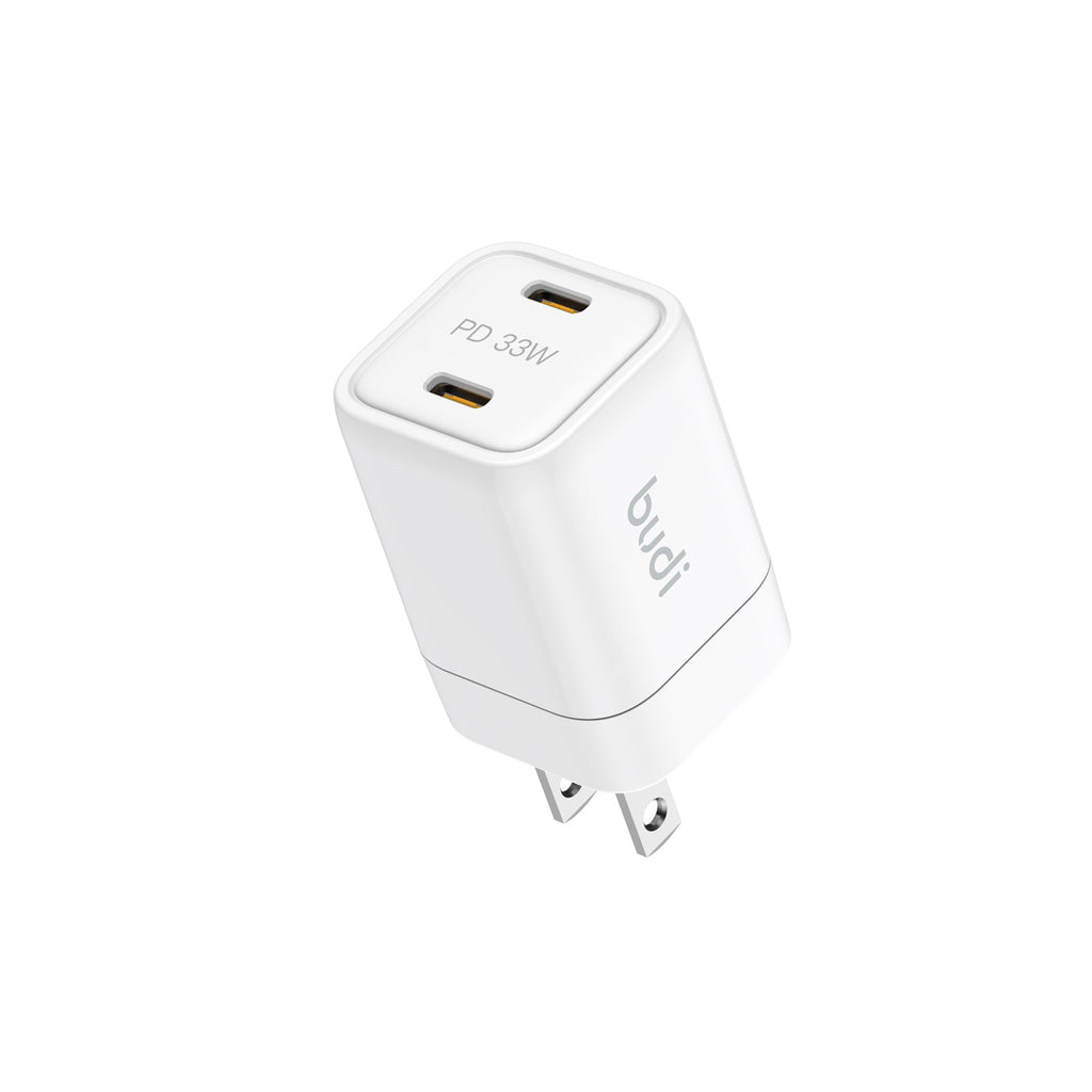 33W PD 2-Port Dual USB-C Wall Charger | 4 Interchangeable Plugs (UK/EU/AU/US)