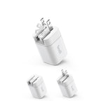 33W PD 2-Port Dual USB-C Wall Charger | 4 Interchangeable Plugs (UK/EU/AU/US)