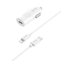 33W PD/PPS Mini USB-C Car Charger with 27W USB-C to Lightning Cable | Fire-Resistant PC Shell