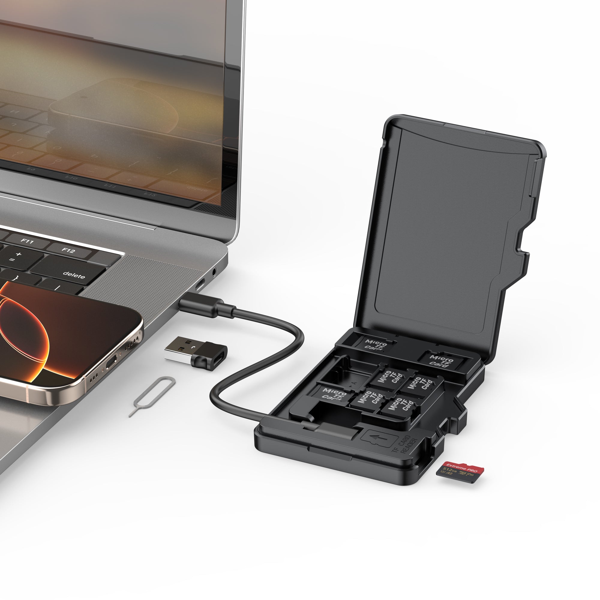 USB-C Micro SD (TF) Card Reader 2.0 | Up to 480Mbps | Supports up to 1TB | Windows & Mac Compatible