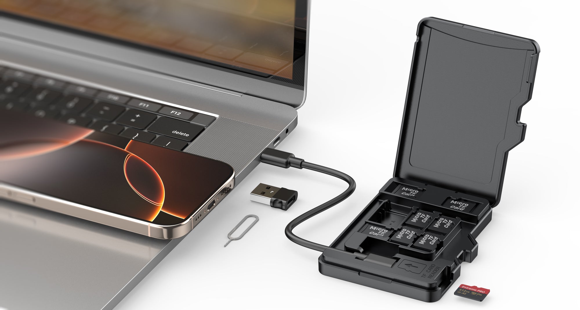 USB-C Micro SD (TF) Card Reader 2.0 | Up to 480Mbps | Supports up to 1TB | Windows & Mac Compatible