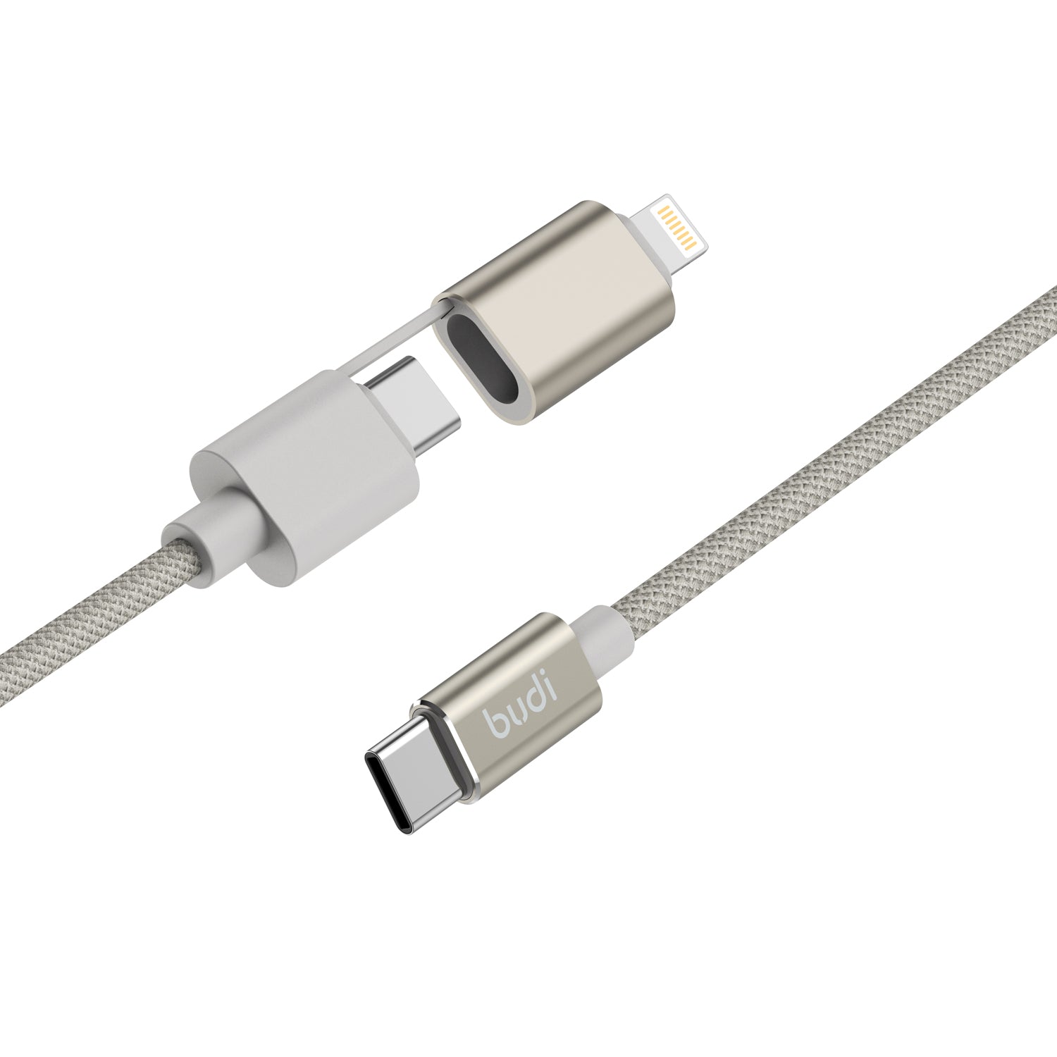 2-IN-1 USB-C Multi-Connector Fast Charging Cable 1m | Pure Copper Core | Nylon Braided | Aluminum Alloy Shell