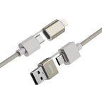 PD 65W/27W 4-IN-1 Multi-Connector Fast Charging Cable 1m | Pure Copper Core | Nylon Braided | Aluminum Alloy Shell