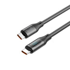 LED Digital Display 100W USB-C to USB-C Fast Charging Cable 1.2m | Pure Copper Core | Silicone Jacket | Aluminum Alloy Shell