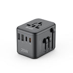 20W PD 4-Port USB Wall Charger (2x USB-C + 2x USB-A) | 4 Interchangeable Plugs (UK/EU/AU/US)