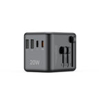 20W PD 4-Port USB Wall Charger (2x USB-C + 2x USB-A) | 4 Interchangeable Plugs (UK/EU/AU/US)