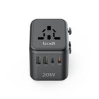 20W PD 4-Port USB Wall Charger (2x USB-C + 2x USB-A) | 4 Interchangeable Plugs (UK/EU/AU/US)