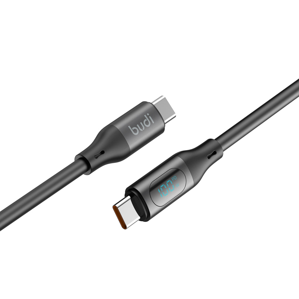 LED Digital Display 100W USB-C to USB-C Fast Charging Cable 1.2m | Pure Copper Core | Silicone Jacket | Aluminum Alloy Shell