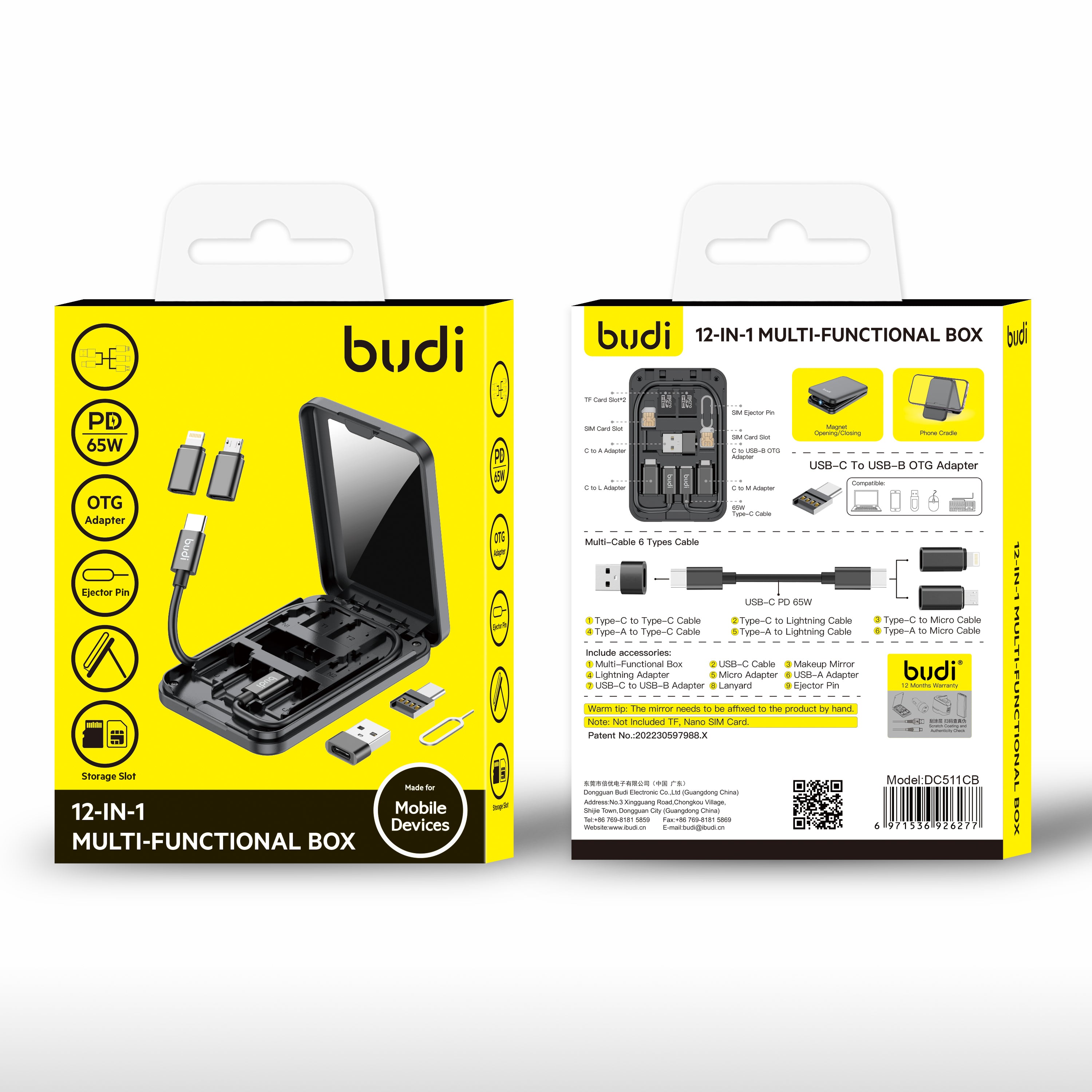 12-IN-1 Multi-Functional Phone Accessories Box with OTG Adapter