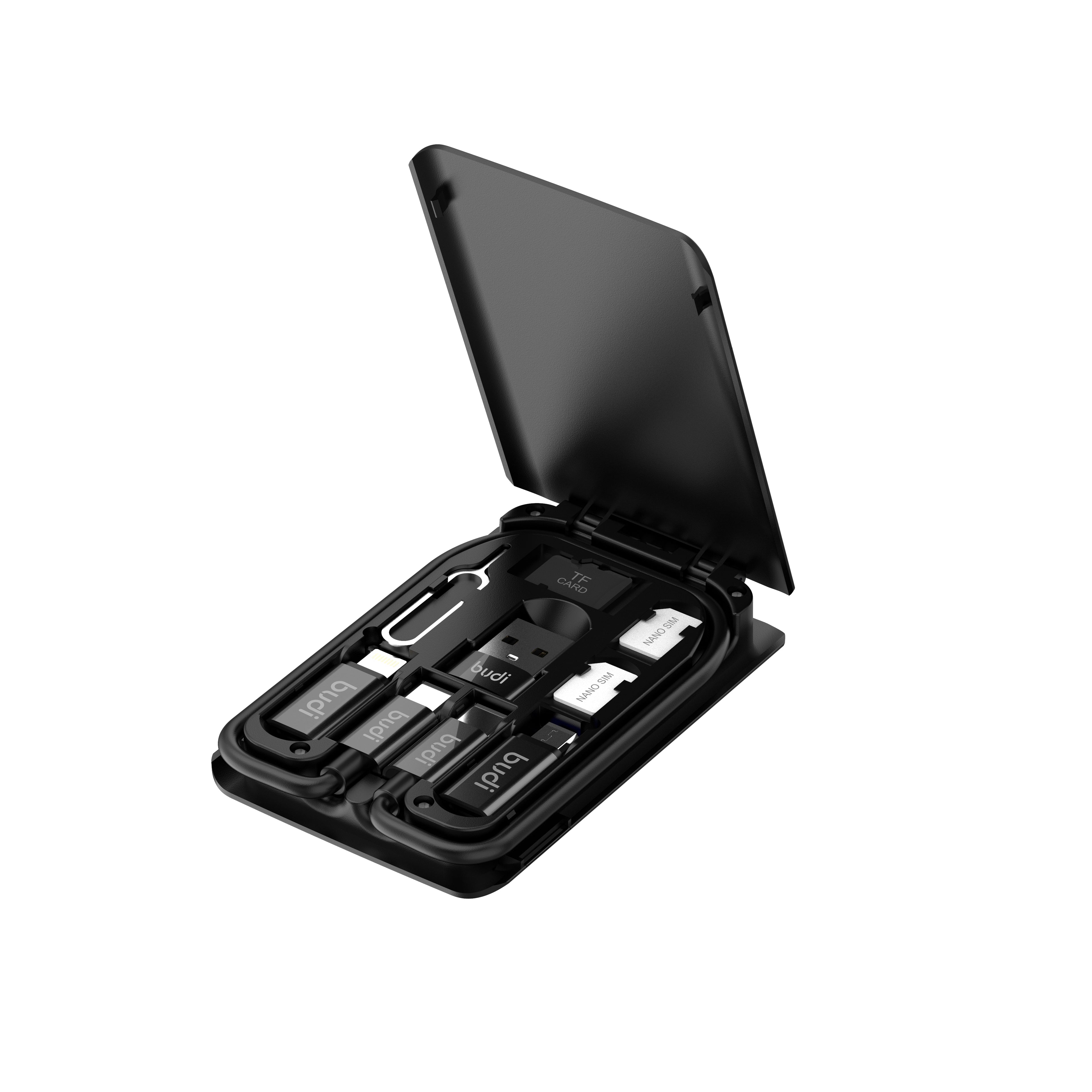 Multi-Functional Phone Accessories Box | 6-IN-1 Cable + SIM Kit + Phone Cradle