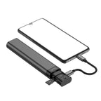 9-IN-1 Multi-Functional Cable Stick (Black) | 6-Type Multi-Cable + SIM Kit + TF Card Reader + Phone Cradle