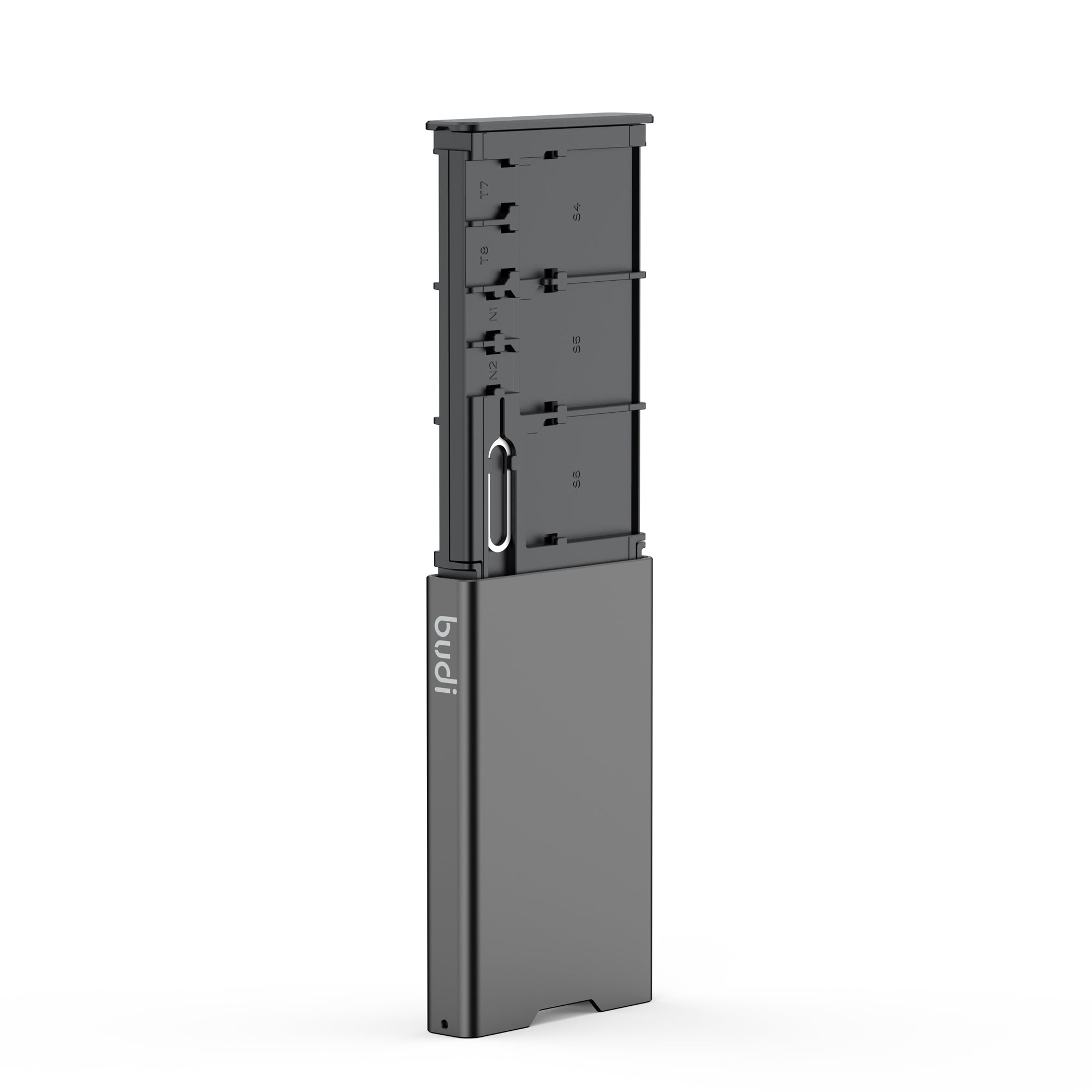 Multi-Functional Memory Card Storage Box | SD, TF & Nano SIM Slots + Ejector Pin | Aluminum Alloy