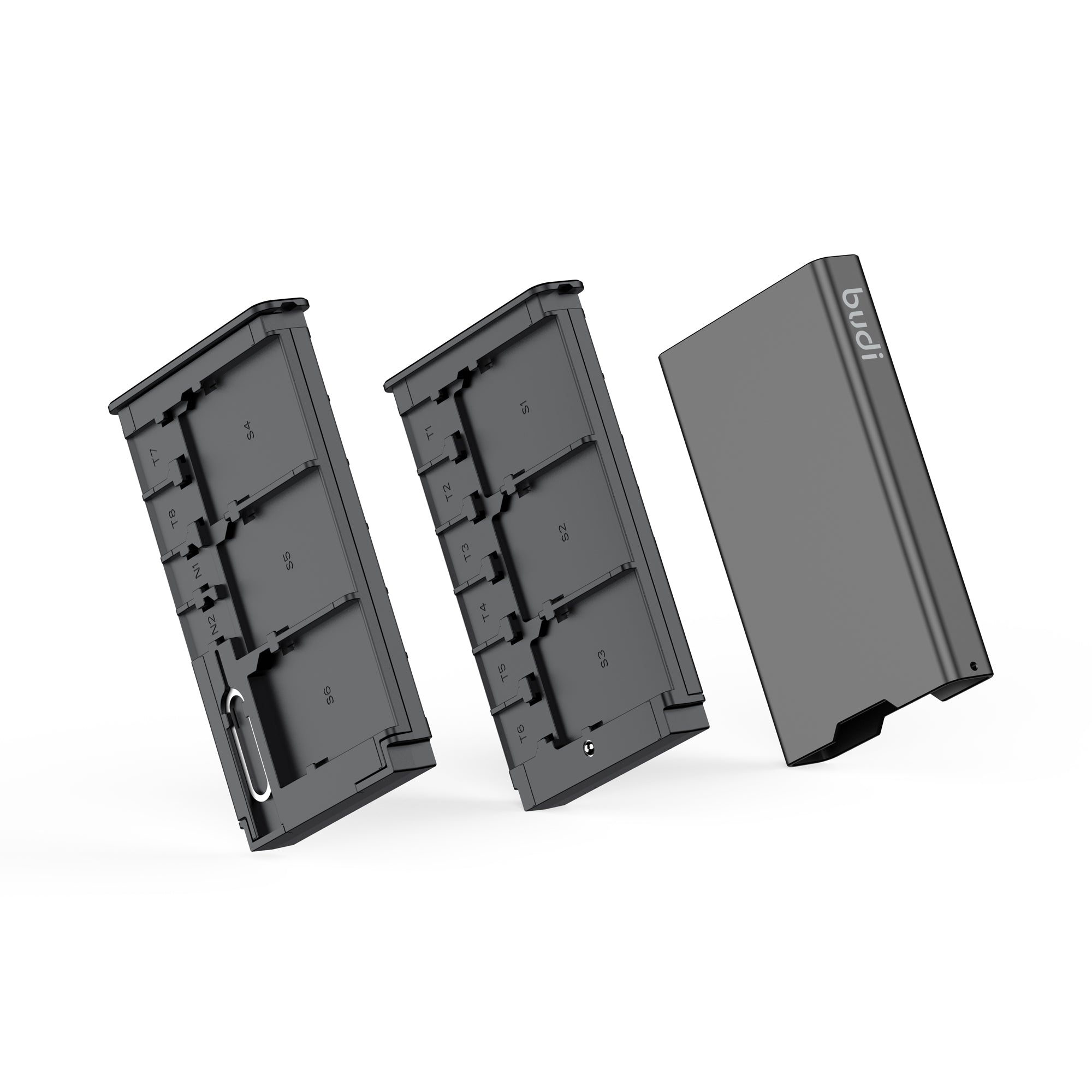 Multi-Functional Memory Card Storage Box | SD, TF & Nano SIM Slots + Ejector Pin | Aluminum Alloy
