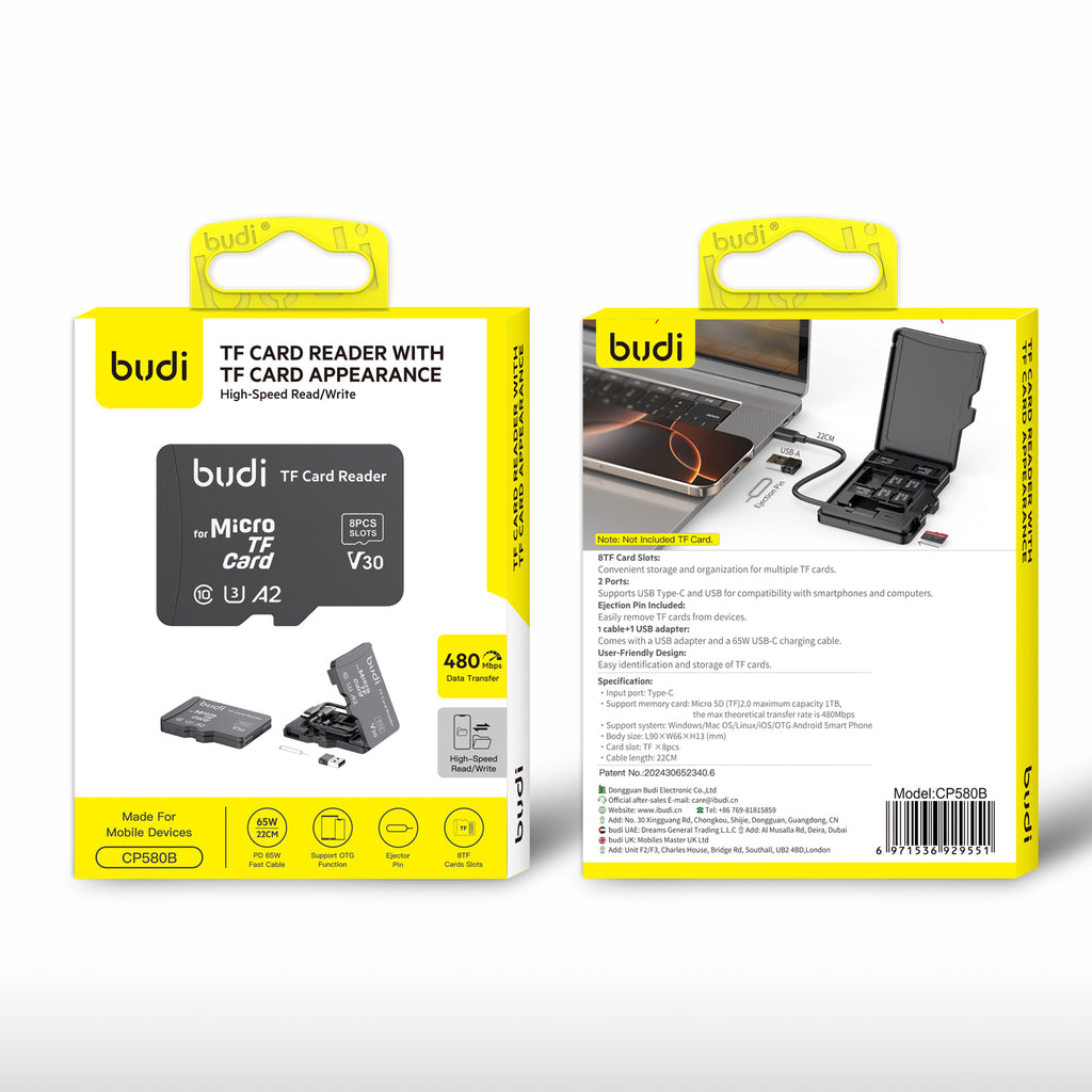 USB-C Micro SD (TF) Card Reader 2.0 | Up to 480Mbps | Supports up to 1TB | Windows & Mac Compatible