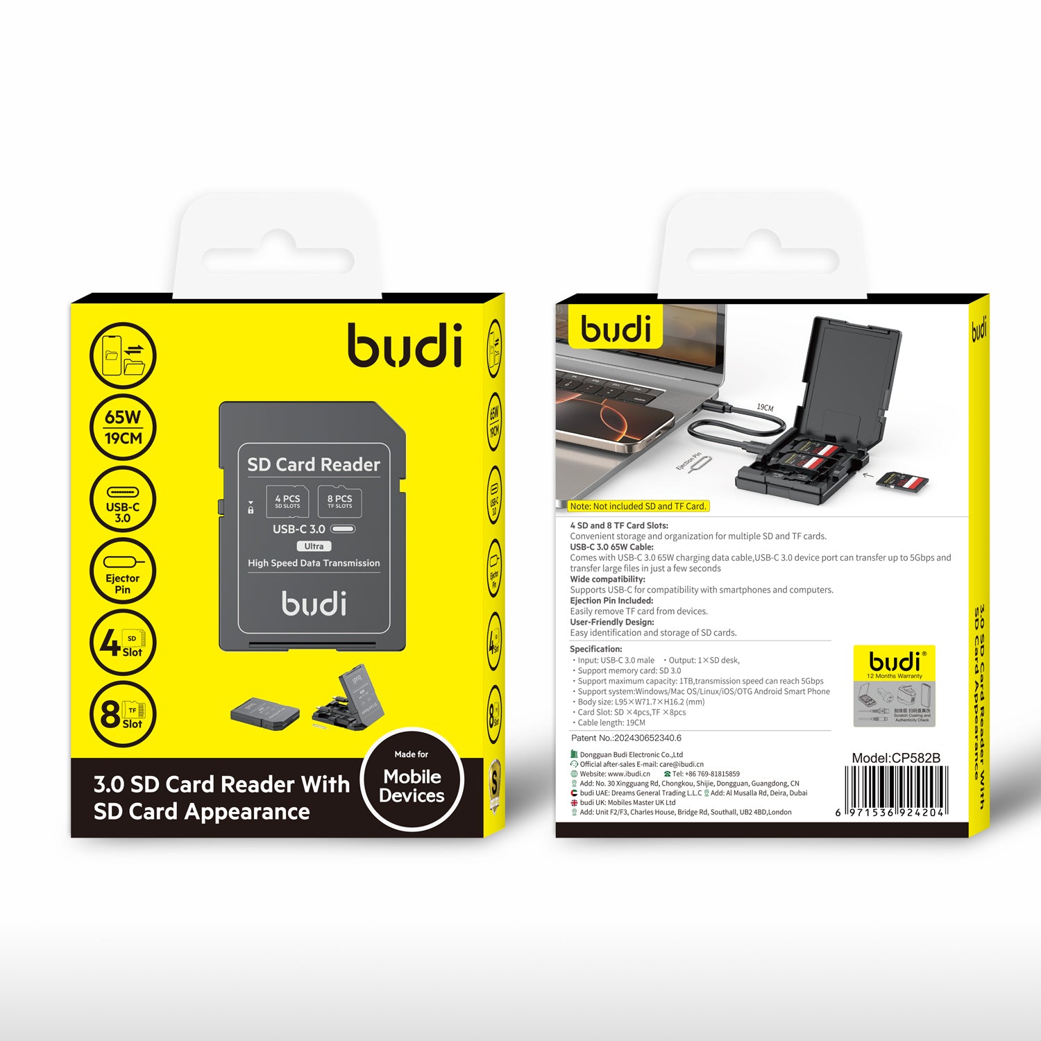 USB-C 3.0 SD Card Reader | 5Gbps Transfer Speed | Supports up to 1TB