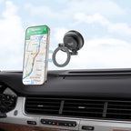 Magnetic Car Phone Mount with Suction Base | Stretch, Fold & Rotate to Any Angle