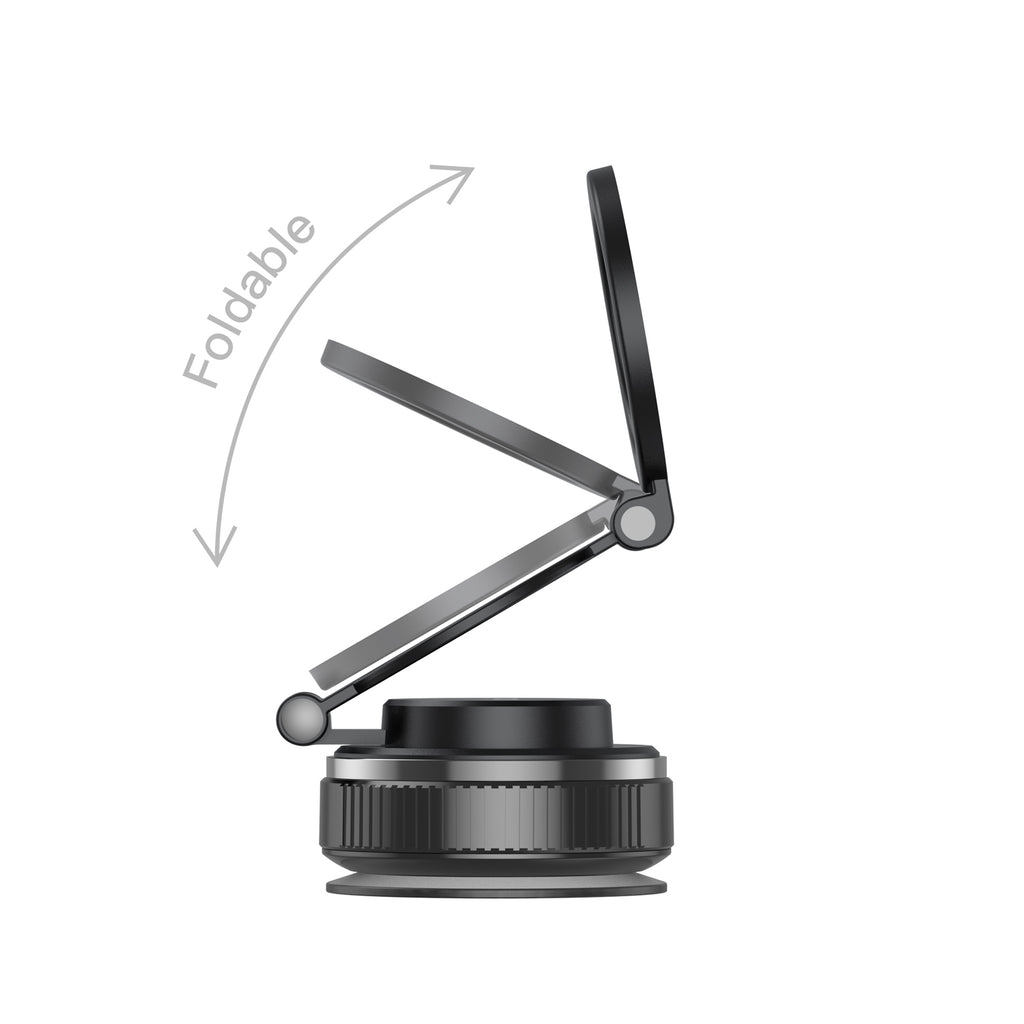 Magnetic Car Phone Mount with Suction Base | Stretch, Fold & Rotate to Any Angle