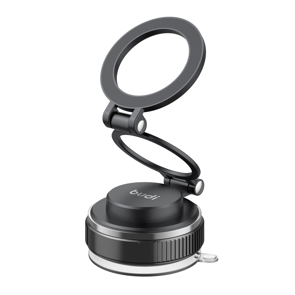 Magnetic Car Phone Mount with Suction Base | Stretch, Fold & Rotate to Any Angle