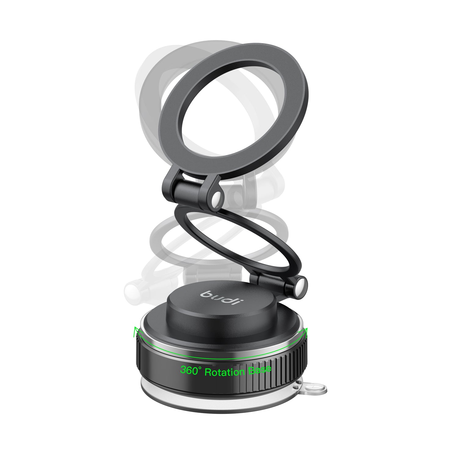 Magnetic Car Phone Mount with Suction Base | Stretch, Fold & Rotate to Any Angle