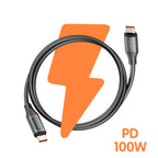 LED Digital Display 100W USB-C to USB-C Fast Charging Cable 1.2m | Pure Copper Core | Silicone Jacket | Aluminum Alloy Shell