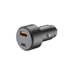 LED Display 48W PD+QC 2-Port Car Charger (1x USB-C + 1x USB-A) | Aluminum Alloy Shell