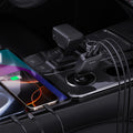 50W PD 2-Port USB-C Car Charger with Built-in 0.72m Retractable USB-C Cable | Fire-Resistant PC Shell
