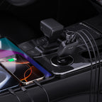 50W PD 2-Port USB-C Car Charger with Built-in 0.72m Retractable USB-C Cable | Fire-Resistant PC Shell