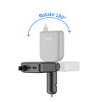 50W PD 2-Port USB-C Car Charger with Built-in 0.72m Retractable USB-C Cable | Fire-Resistant PC Shell