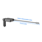 50W PD 2-Port USB-C Car Charger with Built-in 0.72m Retractable USB-C Cable | Fire-Resistant PC Shell