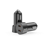 33W PD/PPS 2-Port USB-C Mini Car Charger with 27W USB-C to Lightning Cable | Fire-Resistant PC Shell
