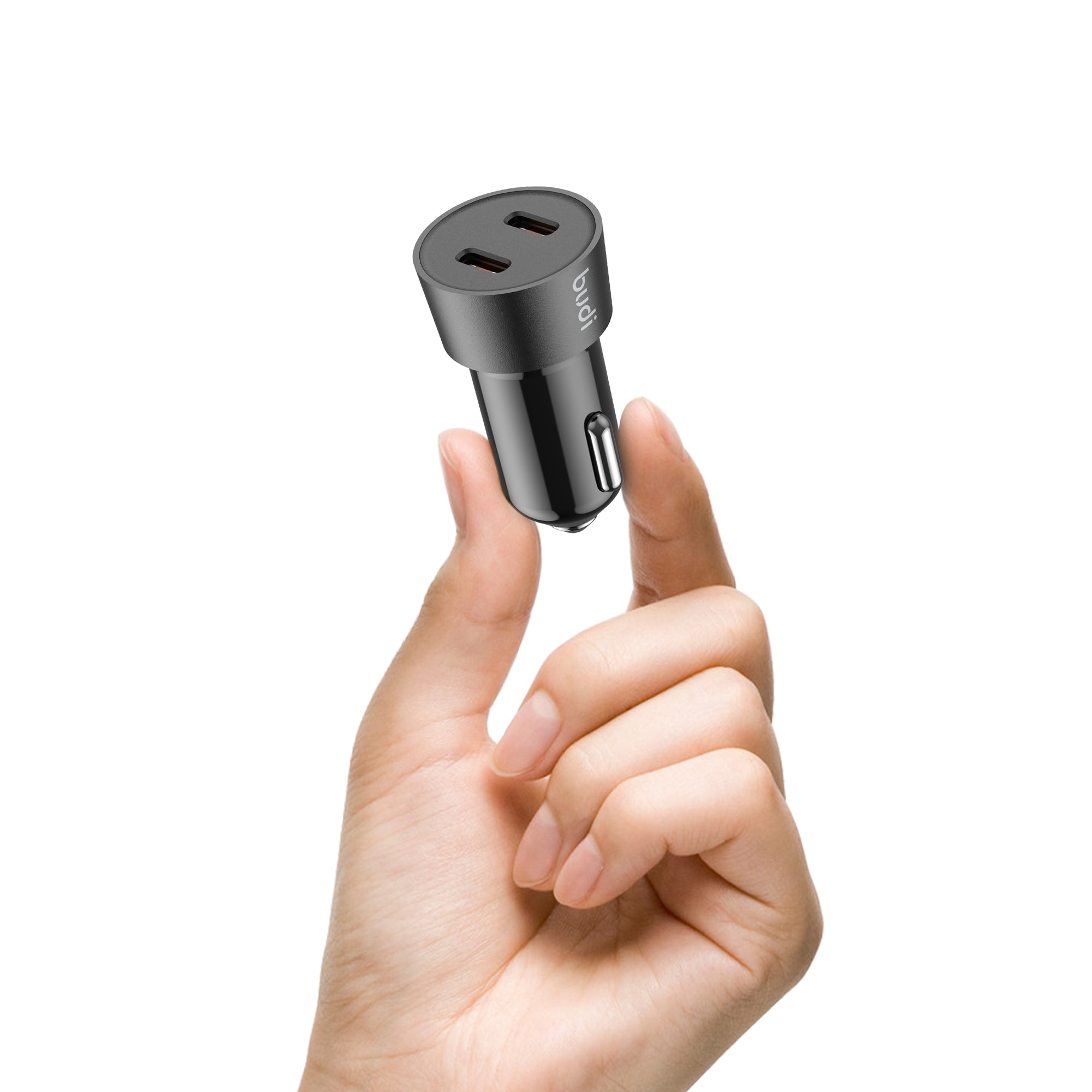 33W PD/PPS 2-Port USB-C Mini Car Charger with 27W USB-C to Lightning Cable | Fire-Resistant PC Shell