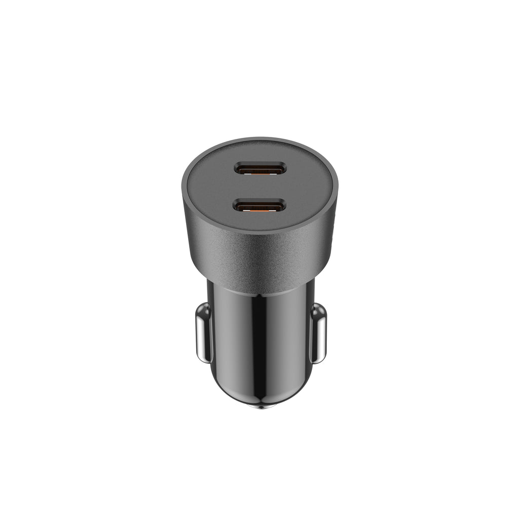 33W PD/PPS 2-Port Dual USB-C Mini Car Charger | Fire-Resistant PC Shell