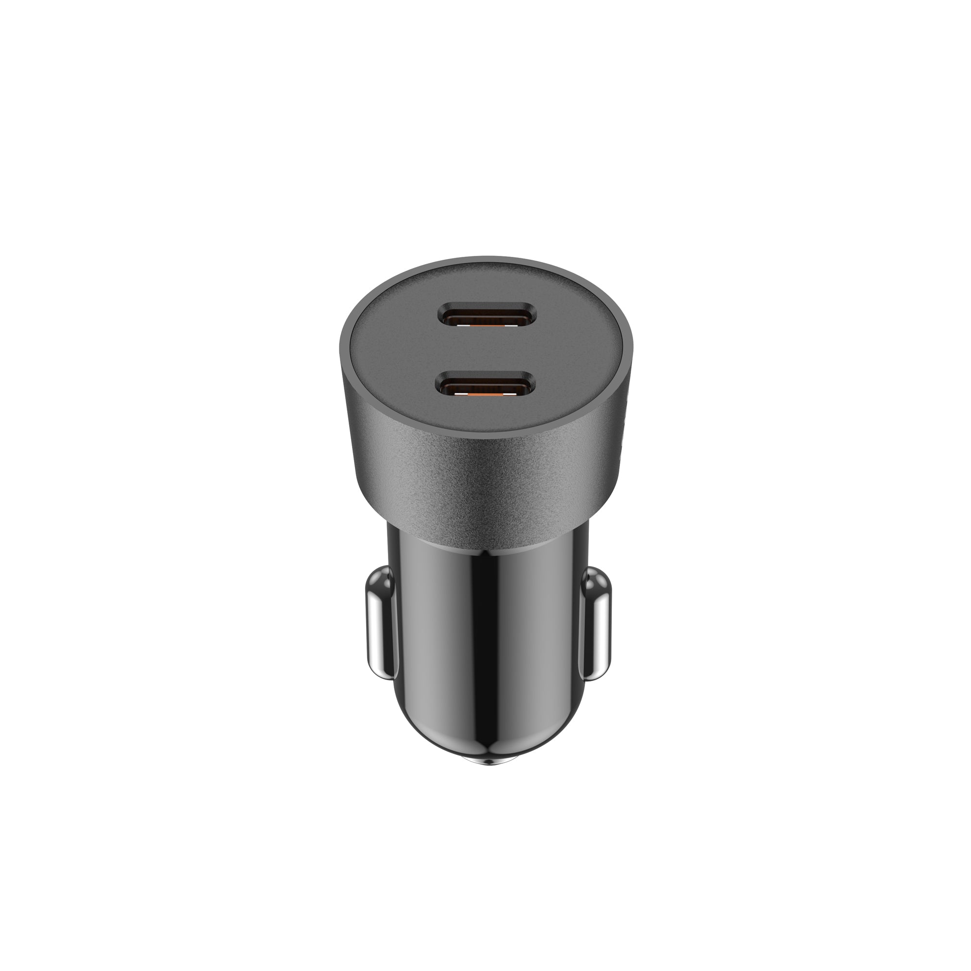 33W PD/PPS 2-Port USB-C Mini Car Charger with 27W USB-C to Lightning Cable | Fire-Resistant PC Shell