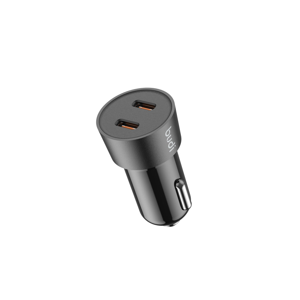 33W PD/PPS 2-Port Dual USB-C Mini Car Charger | Fire-Resistant PC Shell