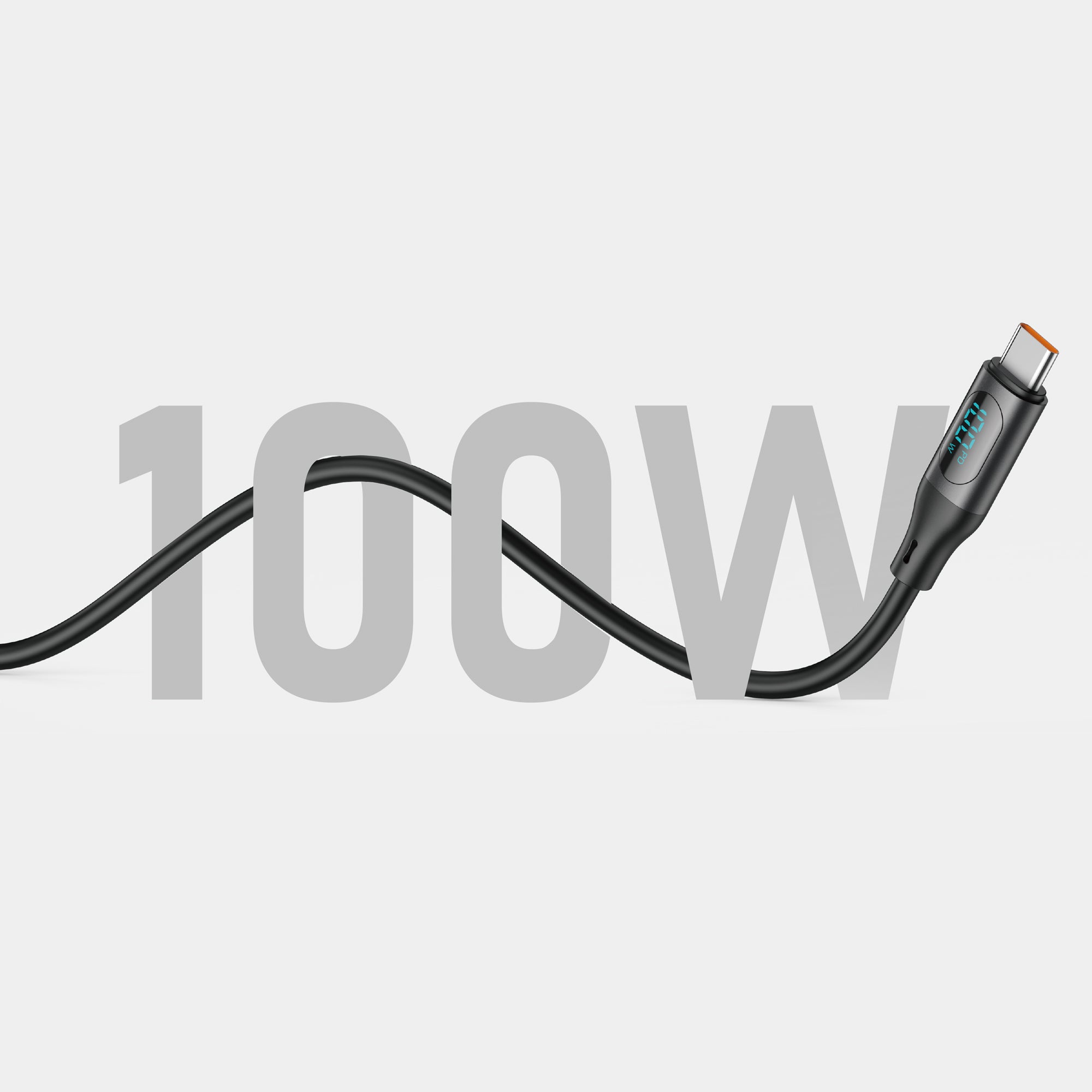 LED Digital Display 100W USB-C to USB-C Fast Charging Cable 1.2m | Pure Copper Core | Silicone Jacket | Aluminum Alloy Shell