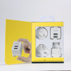35W PD+QC 2-Port USB Wall Charger (1x USB-C + 1x USB-A) | 4 Interchangeable Plugs (UK/EU/AU/US)