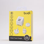 35W PD+QC 2-Port USB Wall Charger (1x USB-C + 1x USB-A) | 4 Interchangeable Plugs (UK/EU/AU/US)