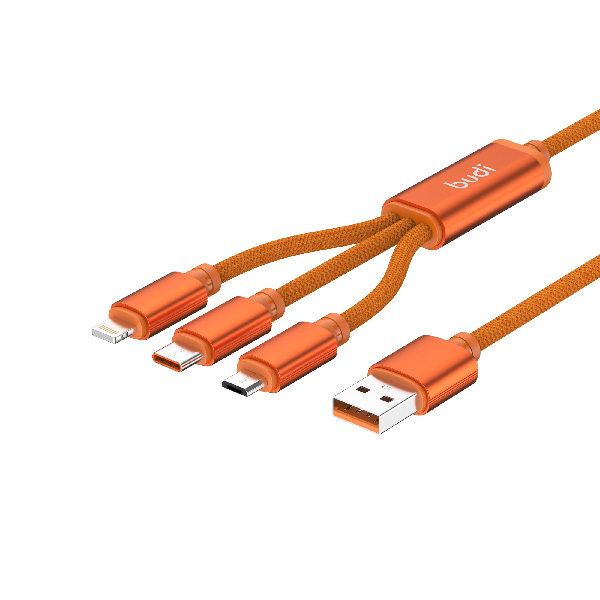 3-IN-1 Multi-Connector Fast Charging Cable 1.5m | Pure Copper Core | Nylon Braided | Aluminum Alloy Shell