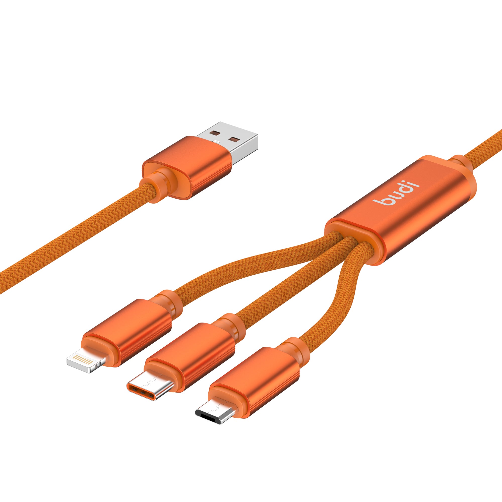 3-IN-1 Multi-Connector Fast Charging Cable 1.5m | Pure Copper Core | Nylon Braided | Aluminum Alloy Shell
