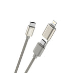 2-IN-1 USB-C Multi-Connector Fast Charging Cable 1m | Pure Copper Core | Nylon Braided | Aluminum Alloy Shell