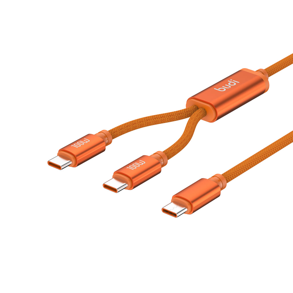 100W 2-IN-1 USB-C to Dual USB-C Fast Charging Cable 1.5m | Pure Copper Core | Nylon Braided | Aluminum Alloy Shell